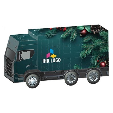 Adventskalender LKW, share Schokotäfelchen, Edle Tannenzweige