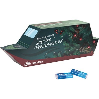 Adventskalender Schiff, share Schokotäfelchen, inkl. Druck