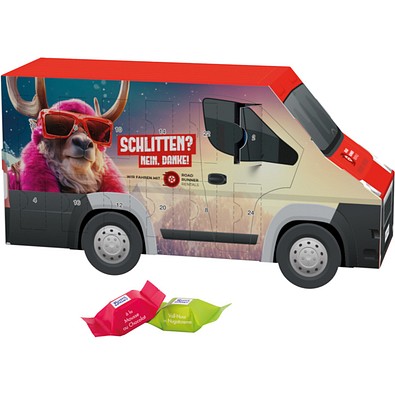 Adventskalender Transporter, Ritter SPORT Schokowürfel, inkl. Druck