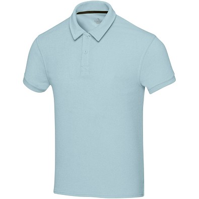 Akoya Poloshirt aus GRS-recyceltem Frottee Unisex, Cloud Blue, XS
