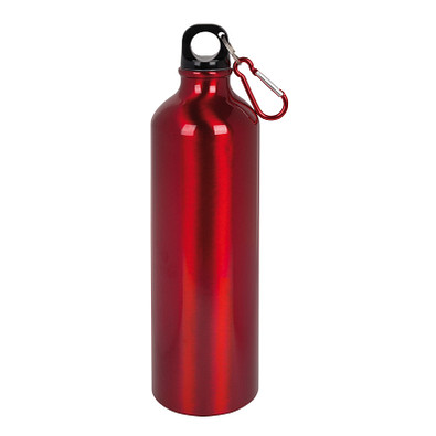 Aluminium-Trinkflasche mit Karabinerhaken, 750 ml, rot