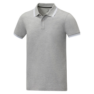 Amarago Polo mit abgesetztem Rand für Herren, heather grau, 3XL