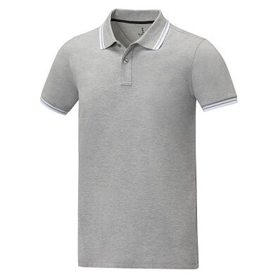 Amarago Polo mit abgesetztem Rand für Herren, heather grau, XL