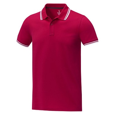 Amarago Polo mit abgesetztem Rand für Herren, rot, XL
