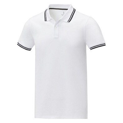 Amarago Polo mit abgesetztem Rand für Herren, weiss, XL
