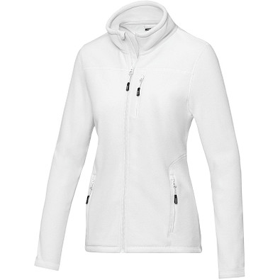 Amber GRS recycelte Fleecejacke für Damen, weiß, L