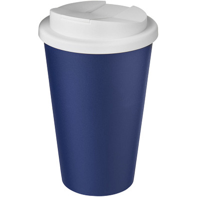 Americano® 350 ml Isolierbecher mit auslaufsicherem Schraubverschluss, blau/weiß