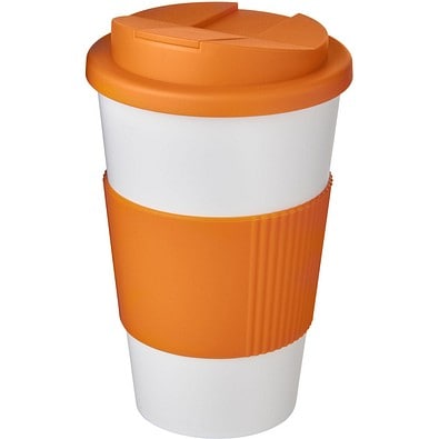 Americano® 350 ml Isolierbecher mit Schutzring & auslaufsicherem Schraubverschluss, weiss