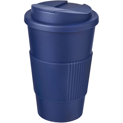 Americano® 350 ml Isolierbecher mit Schutzring & auslaufsicherem Schraubverschluss, blau/blau