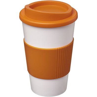 Americano® 350 ml Isolierbecher mit Schutzring, orange/weiß