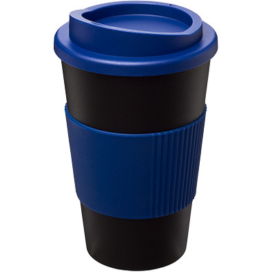 Americano Isolierbecher mit Schutzring, 350 ml, schwarz,blau