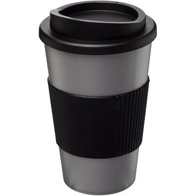 Americano Isolierbecher mit Schutzring, 350 ml, silber,schwarz