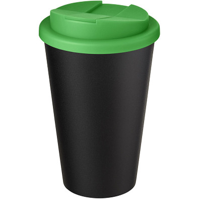 Americano® Eco 350 ml recycelter Becher mit auslaufsicherem Deckel, grün
