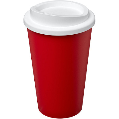 Americano® Eco 350 ml recycelter Becher, rot/weiß