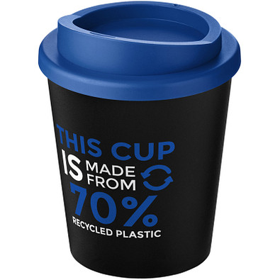 Americano® Espresso Eco 250 ml recycelter Isolierbecher, schwarz/mittelblau