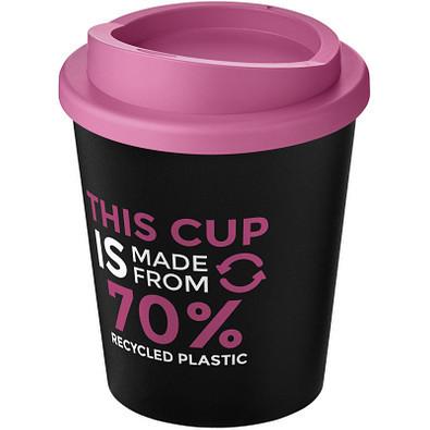 Americano® Espresso Eco 250 ml recycelter Isolierbecher, schwarz/magenta
