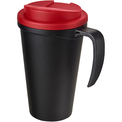Americano® Grande 350 ml Isolierbecher mit auslaufsicherem Schraubverschluss, schwarz/rot