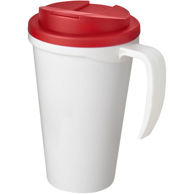 Americano® Grande 350 ml Isolierbecher mit auslaufsicherem Schraubverschluss, weiß/rot