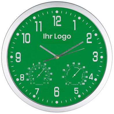 Analoge Wanduhr XL, ø 35 cm, Grün