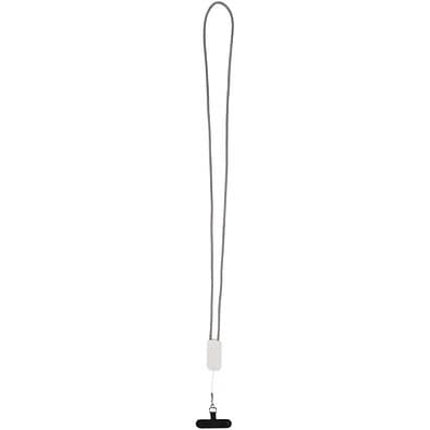 Anser Smartphone Lanyard aus recyceltem Kunststoff mit 27 W 5-in-1 integriertem Kabel, weiss