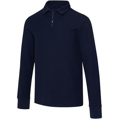 Apollo 245 g/m² Langarm Poloshirt Unisex mit Reißverschluss, navy, M