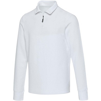 Apollo 245 g/m² Langarm Poloshirt Unisex mit Reißverschluss, weiss, M