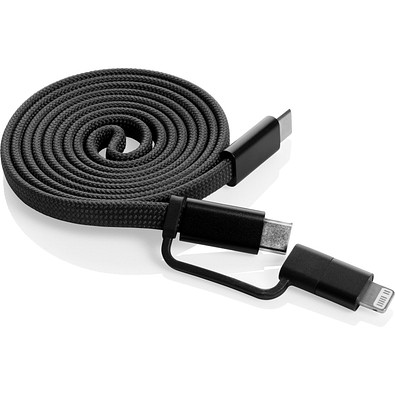 Arc ultradünnes 60W 2-in-1 Magnetkabel, schwarz