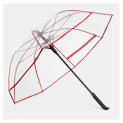 Automatischer Windproof-Stockschirm VIP,, rot, transparent