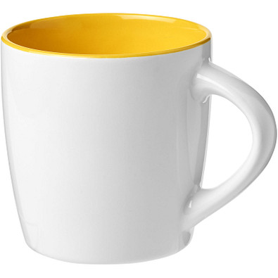 Keramiktasse Aztec, 340 ml, weiß/gelb
