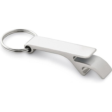 BAITT. Schlüsselanhänger aus Aluminium mit Flaschenöffner, Satinsilber