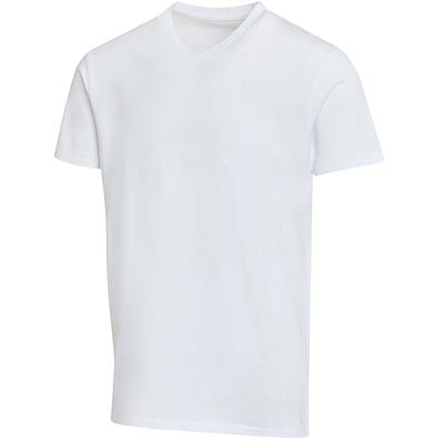 Balfour 200 g/m² Kurzärmeliges T-Shirt V-Ausschnitt Bio Baumwolle (OCS), unisex, weiss, XL