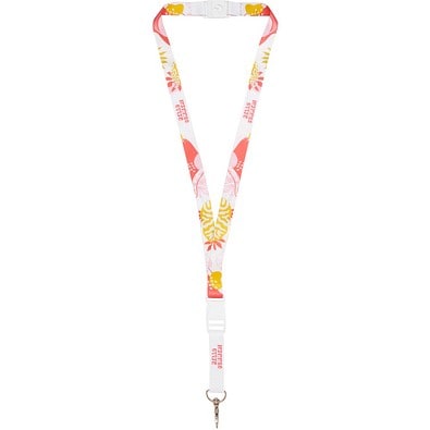 Balta Sublimation Lanyard mit Schnapp- und Sicherheitsverschluss, weiss, 20mm