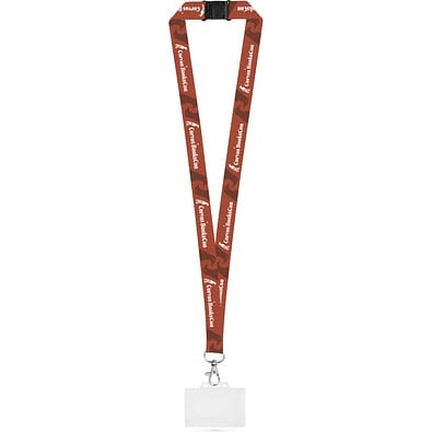 BARNSLEY. Lanyard-Set SUBLIMATION Long II (20 mm) aus recyceltem Polyester (100 % rPET) mit 20-mm-Karabinerhaken, Sicherheitsverschluss und stabilem Ausweis-/Kartenhalter (91 x 68 mm), 301 - Weiß