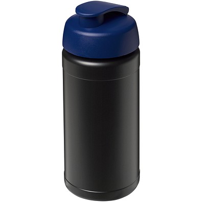 Baseline® Plus 500 ml Sportflasche mit Klappdeckel, schwarz/blau