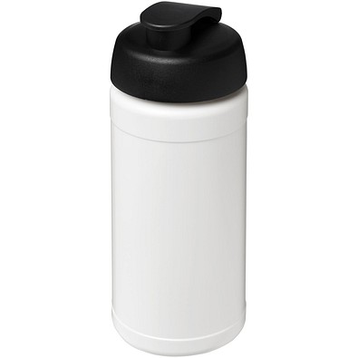 Baseline® Plus 500 ml Sportflasche mit Klappdeckel, weiß/schwarz