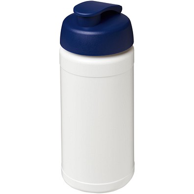 Baseline® Plus 500 ml Sportflasche mit Klappdeckel, weiß/blau
