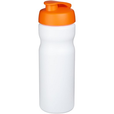 Baseline® Plus 650 ml Sportflasche mit Klappdeckel, weiß/orange