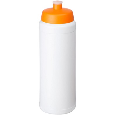 Baseline® Plus grip 750 ml Sportflasche mit Sportdeckel, weiß/orange