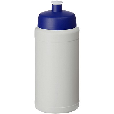 Baseline Recycelte Sportflasche, 500 ml, weiß/blau