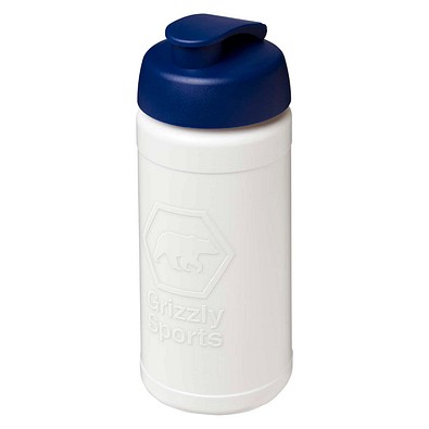 Baseline Rise 500 ml Sportflasche mit Klappdeckel, weiß / blau