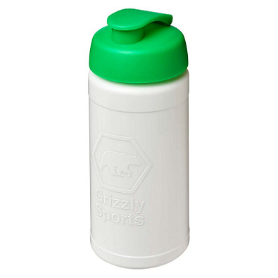 Baseline Rise 500 ml Sportflasche mit Klappdeckel, weiß / grün