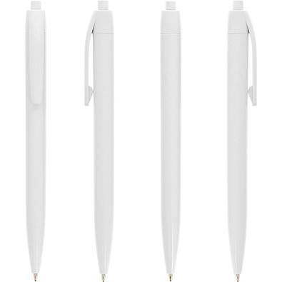 Basic-Stift Weiß Blaue Tinte