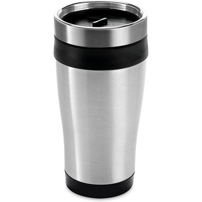BATUM. Reisebecher aus Edelstahl und PP, 420 ml, Schwarz