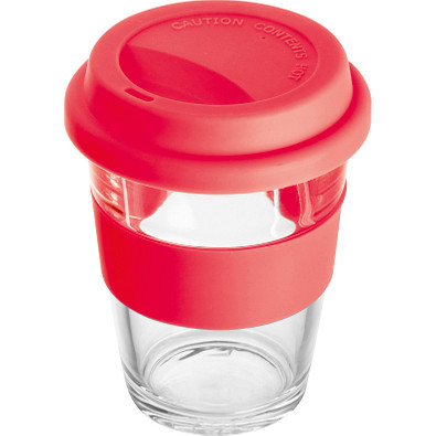 Becher aus Glas, 300 ml, rot