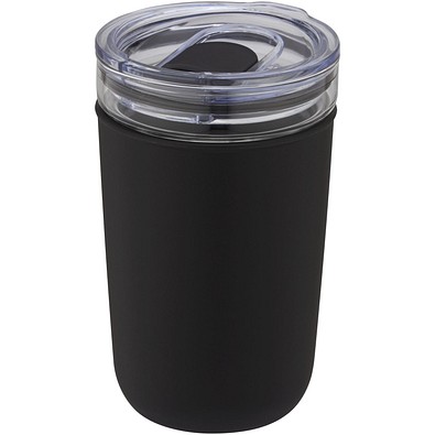 Bello 420 ml Glasbecher mit Außenwand aus recyceltem Kunststoff, schwarz