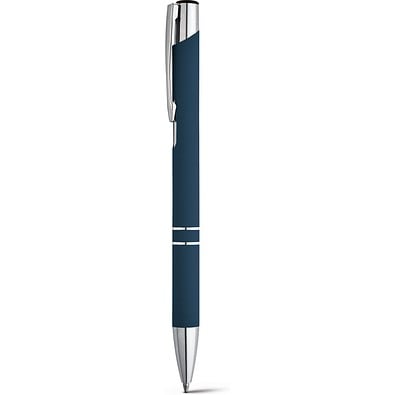 BETA SOFT. Kugelschreiber aus Aluminium mit Gummifinish, Blau