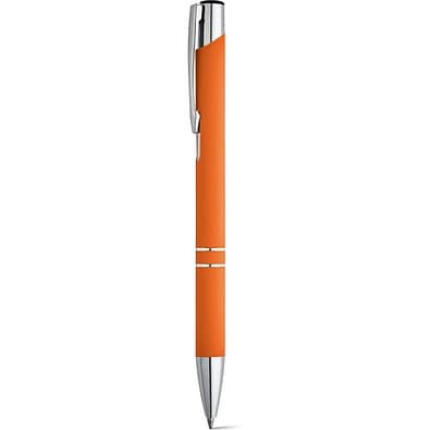 BETA SOFT. Kugelschreiber aus Aluminium mit Gummifinish, Orange