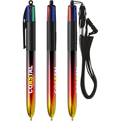 BIC® 4 Colours® Flaggen Kollektion + Schlüsselband Schwarz - Schwarz -Rot - Gelb