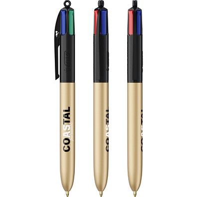 BIC® 4 Colours® Glacé Schwarz - Gold Glacé