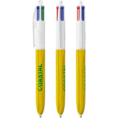 BIC® 4 Colours® Wood Style Weißes/Gelbes Holz